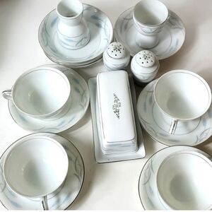 Elegant White Porcelain Dining Set